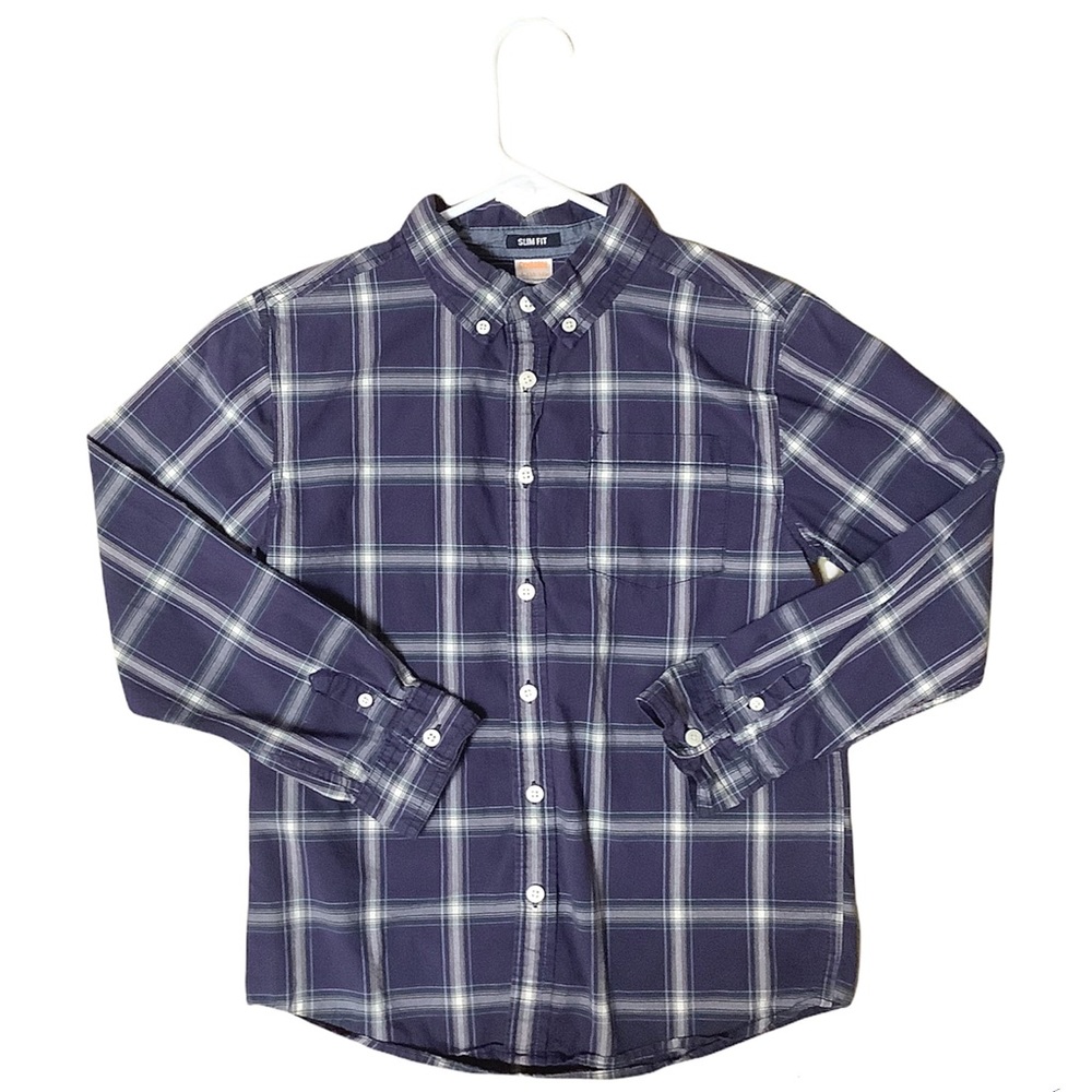 Blue Buttoned-Down Collared Shirt - Size L (10-12)